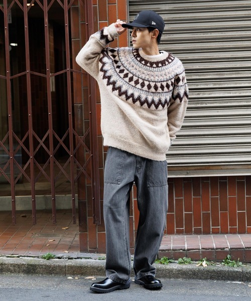 niko and…（ニコアンド） デニムパンツ LARGE ブラウン メンズ