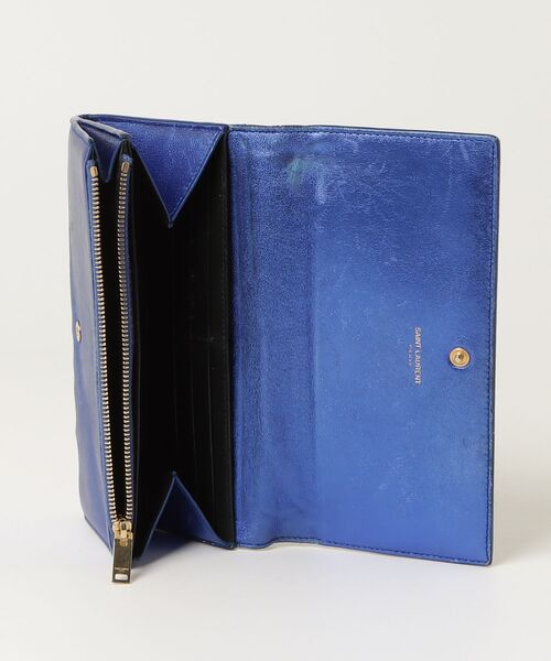 SAINT LAURENT PARIS」 長財布 - ブルー レディース : ZOZOTOWN Yahoo