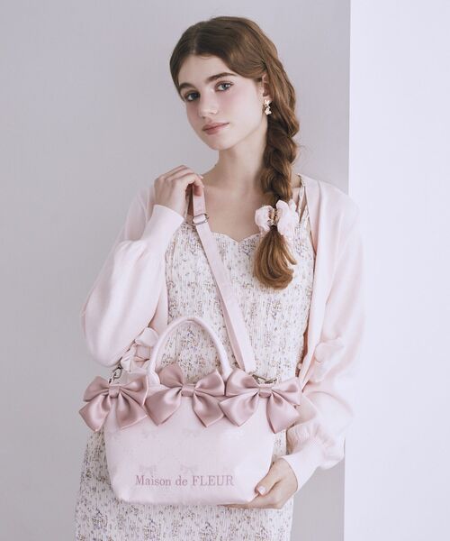 Maison de FLEUR（メゾンドフルール） トートバッグ リボンジャカード