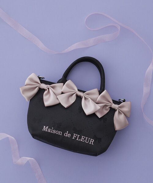 Maison de FLEUR（メゾンドフルール） トートバッグ リボンジャカード
