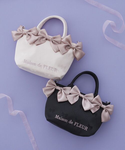 Maison de FLEUR（メゾンドフルール） トートバッグ リボンジャカード