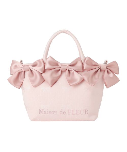 Maison de FLEUR（メゾンドフルール） トートバッグ リボンジャカード