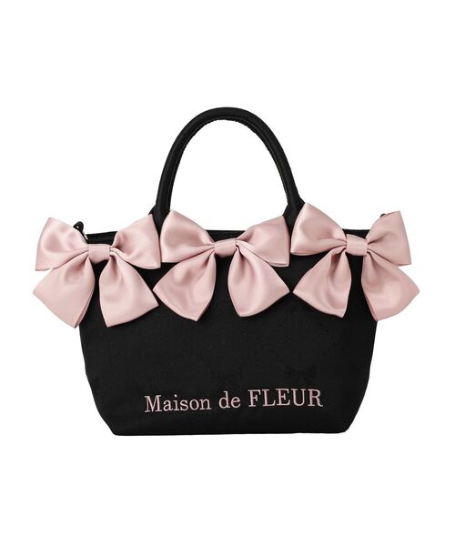 Maison de FLEUR（メゾンドフルール） トートバッグ リボンジャカード
