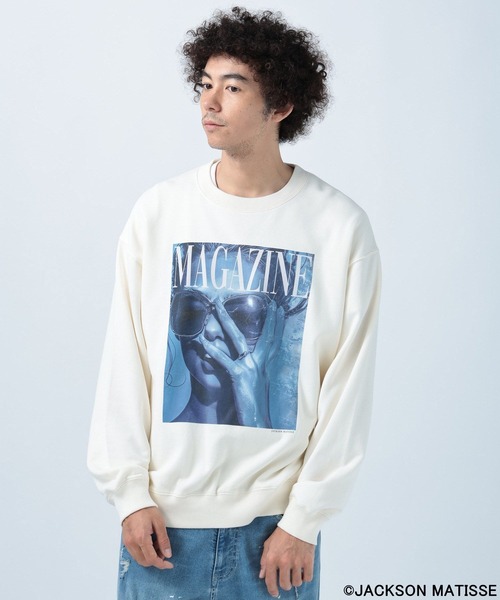 「JACKSON MATISSE」 スウェットカットソー「BAYFLOWコラボ」 LARGE チャコール メンズ_画像3