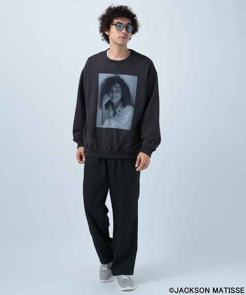 「JACKSON MATISSE」 スウェットカットソー「BAYFLOWコラボ」 LARGE チャコール メンズ_画像7