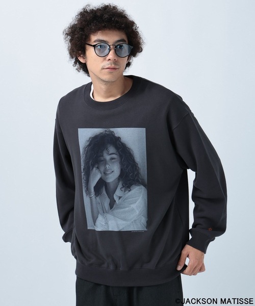 「JACKSON MATISSE」 スウェットカットソー「BAYFLOWコラボ」 LARGE チャコール メンズ_画像8