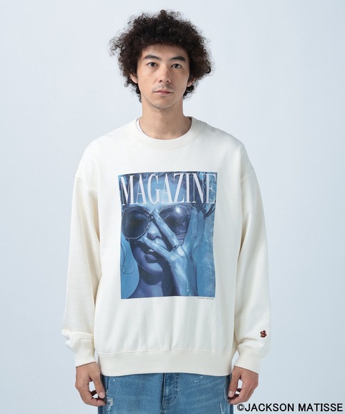 「JACKSON MATISSE」 スウェットカットソー「BAYFLOWコラボ」 LARGE チャコール メンズ_画像9