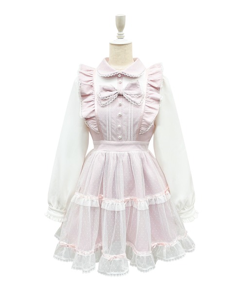 Honey Cinnamon（ハニーシナモン） ワンピース フロントリボンドット