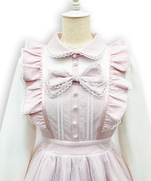 Honey Cinnamon（ハニーシナモン） ワンピース フロントリボンドット