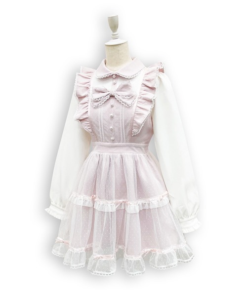 Honey Cinnamon（ハニーシナモン） ワンピース フロントリボンドット