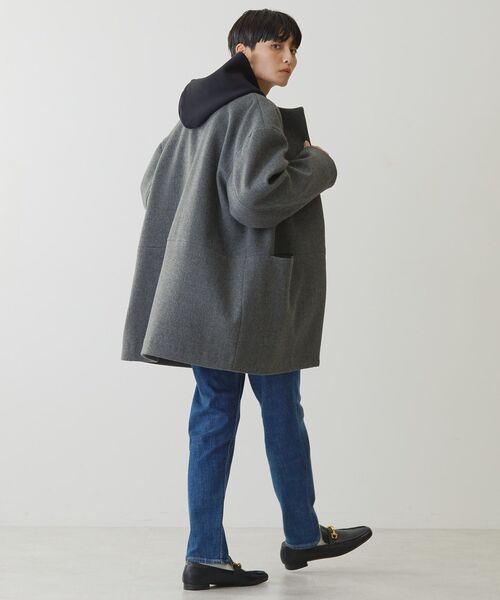 「AMERICAN HOLIC」 ノーカラーコート L ブラック レディース_画像8