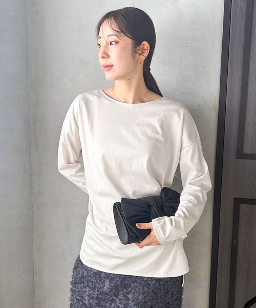 「LAUTREAMONT」 長袖カットソー 11号 ブラック レディース_画像2