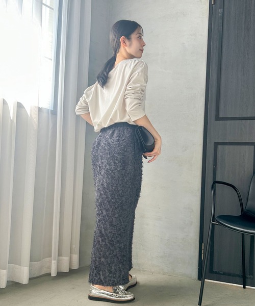 「LAUTREAMONT」 長袖カットソー 11号 ブラック レディース_画像7