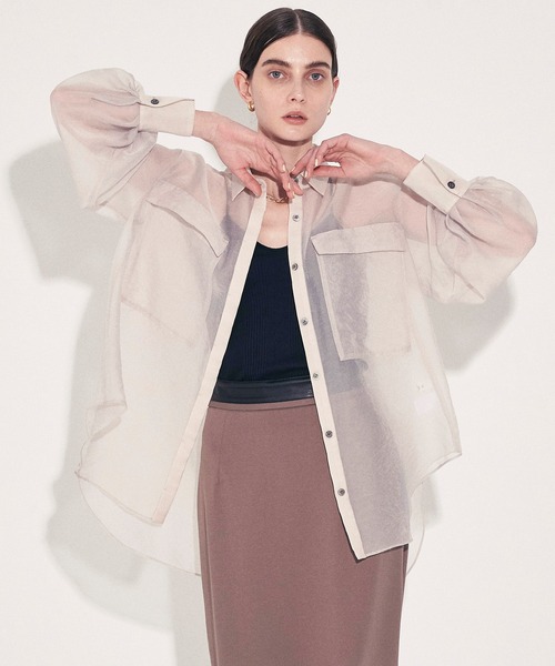 「CITY」 長袖シャツ FREE ブラウン レディース_画像2