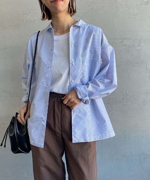 Danton（ダントン） 長袖シャツ 38 ブルー レディース : ZOZOTOWN