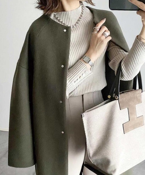 「CADBURY」 ノーカラーコート FREE ベージュ レディース_画像3