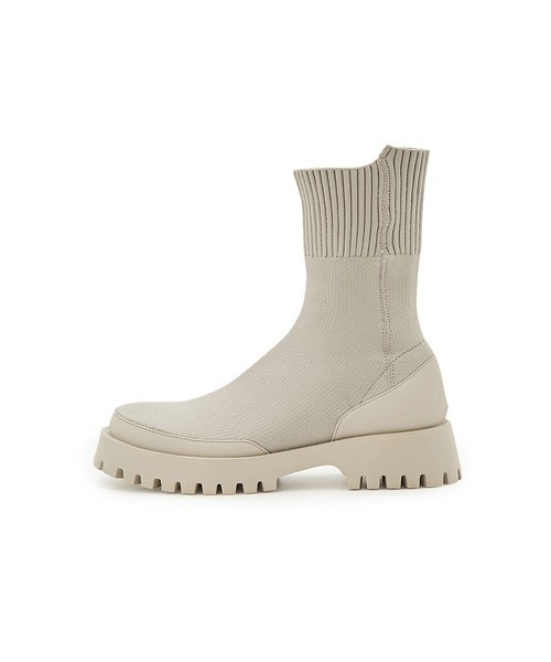 「emmi」 ショートブーツ 23.5cm ライトグレー レディース_画像2