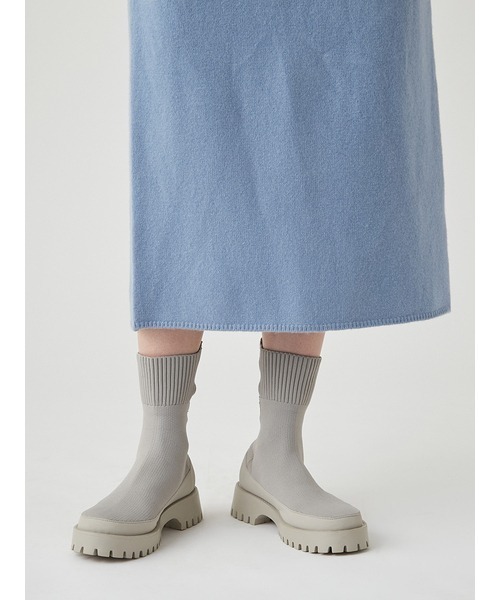 「emmi」 ショートブーツ 23.5cm ライトグレー レディース_画像7