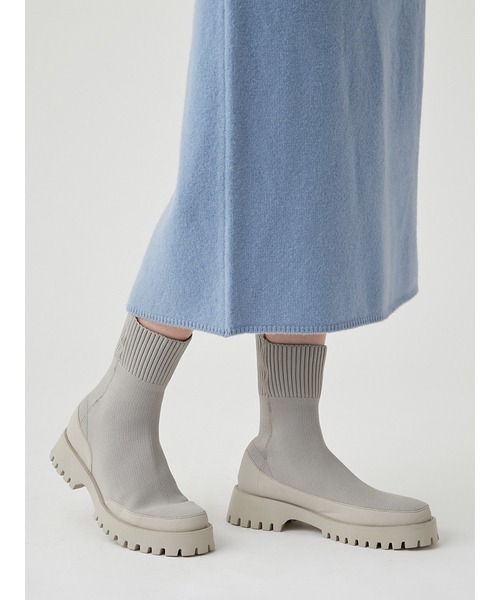 「emmi」 ショートブーツ 23.5cm ライトグレー レディース_画像9