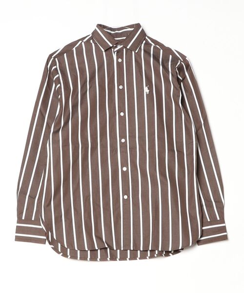 2点おまとめ価格　ラルフローレン コットンストライプシャツ ブラウン×ホワイト POLO RALPH LAUREN（ポロ・ラルフローレン） ブラウス シャツ