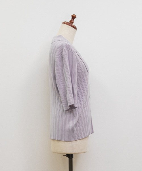 「CLETTE」 半袖ニット LL ラベンダー レディース_画像2