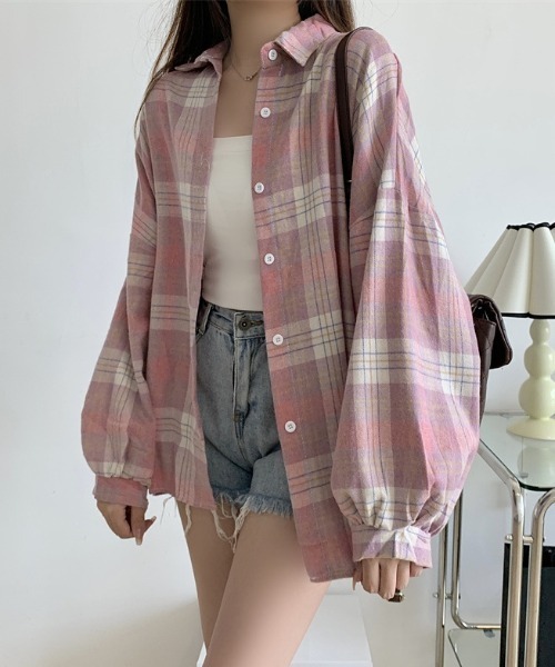 「cammie」 長袖シャツ LARGE ホワイト×ブラック レディース_画像9