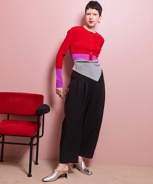 OMMO（オーエムエムオー） パンツ EASY WIDE TUCK PT レディース
