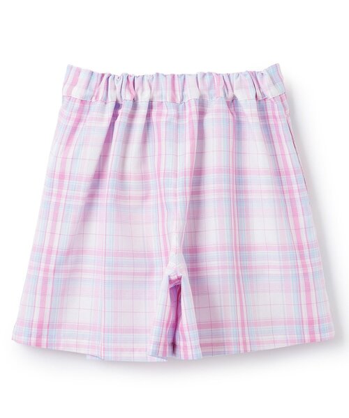 パンツ ハートポーチつき　ラップ風チェック　キュロットスカート キッズ 子供服 女の子の画像