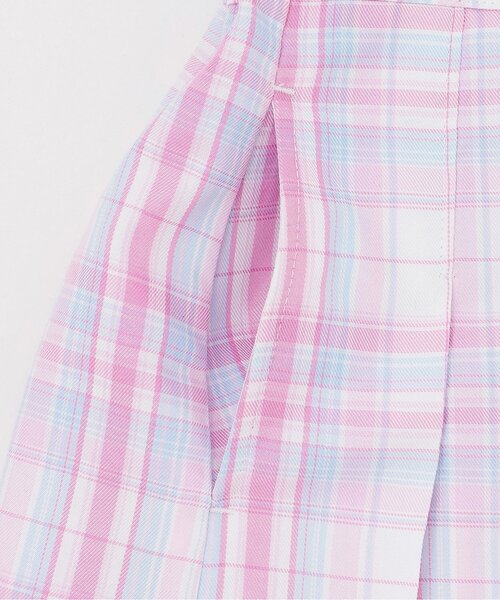 パンツ ハートポーチつき　ラップ風チェック　キュロットスカート キッズ 子供服 女の子の画像
