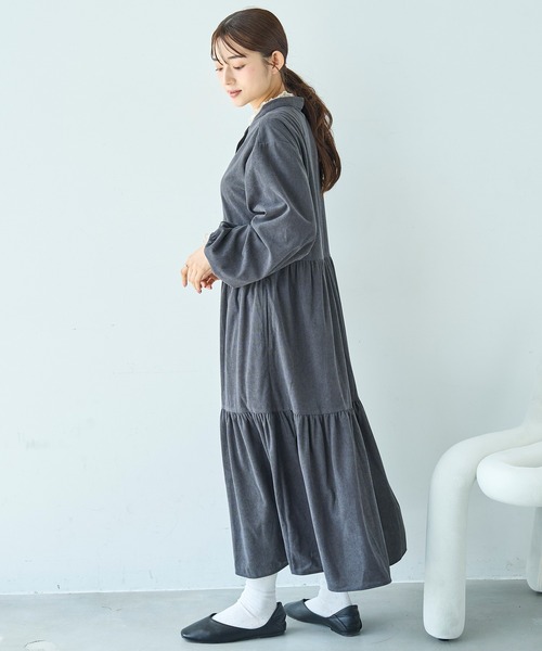 「mil」 長袖ワンピース X-SMALL ダークベージュ レディース_画像7