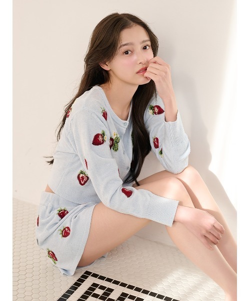 SNIDEL HOME パジャマ ルームウェア ストロベリーニットショートパンツ