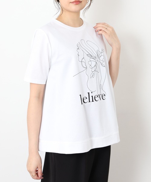 tシャツ 半袖 BRODIAEA バックシャンAライン 半袖プリントTシャツ 日本