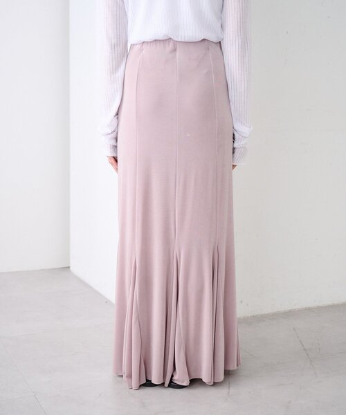 スカート 「再入荷」シアーリブフレアースカートの画像