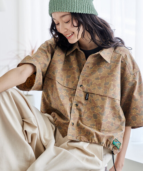 GASA / ガサ | 劇場の片隅 エンブロイダリー ブラウス シャツ | F | forest green | レディース GASA / ガサ | 劇場の片隅 エンブロイダリー ブラウス シャツ | F