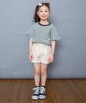 tシャツ 「WEB限定」袖フリルボーダー半袖T...の詳細画像1