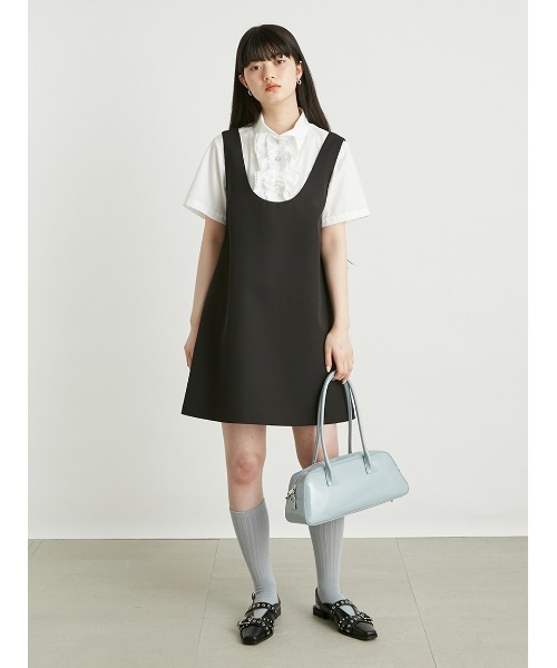 「LILY BROWN」 コンビワンピース 0 ブラック レディースの画像