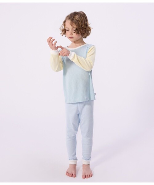 おまとめ 新品未使用 プチバトー 長袖パジャマ ミラレ8ans サーフ 8ans PETIT BATEAU（プチバトー） パジャマ ミラレ長袖パジャマ キッズ 子供