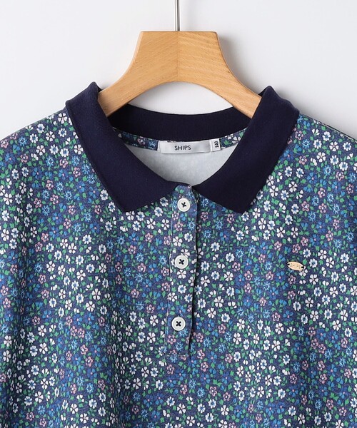 ワンピース SHIPS KIDS:140〜150cm / フラワー ポロシャツ ワンピース キッズ 子供服の画像