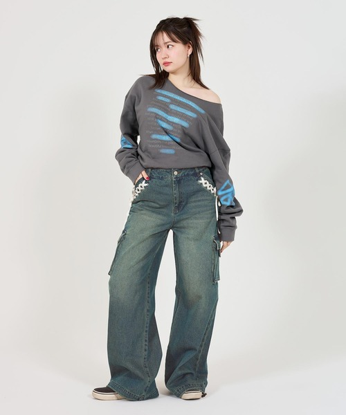 「TINA:JOJUN」 デニムパンツ S ブラウン レディース_画像3