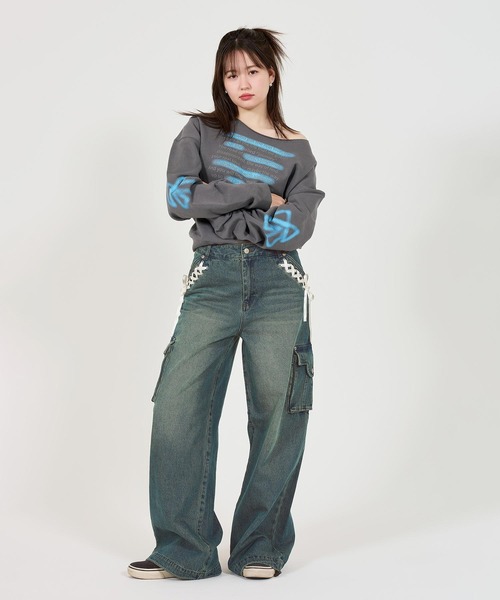 「TINA:JOJUN」 デニムパンツ S ブラウン レディース_画像8