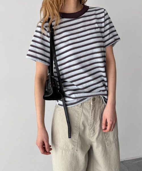 CANAL JEAN（キャナルジーン） tシャツ 半袖 Lakey Park 襟リブ胸刺繍