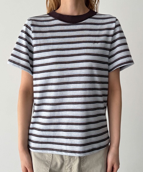 CANAL JEAN（キャナルジーン） tシャツ 半袖 Lakey Park 襟リブ胸刺繍
