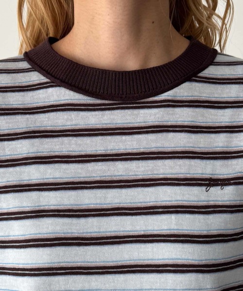 CANAL JEAN（キャナルジーン） tシャツ 半袖 Lakey Park 襟リブ胸刺繍