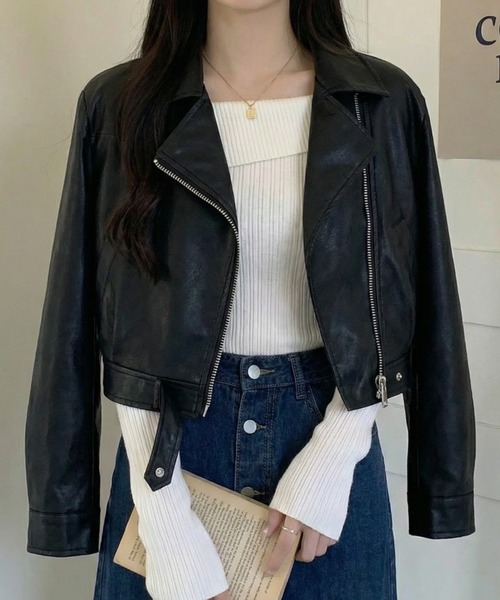 「cammie」 ライダースジャケット L ブラウン レディース_画像3