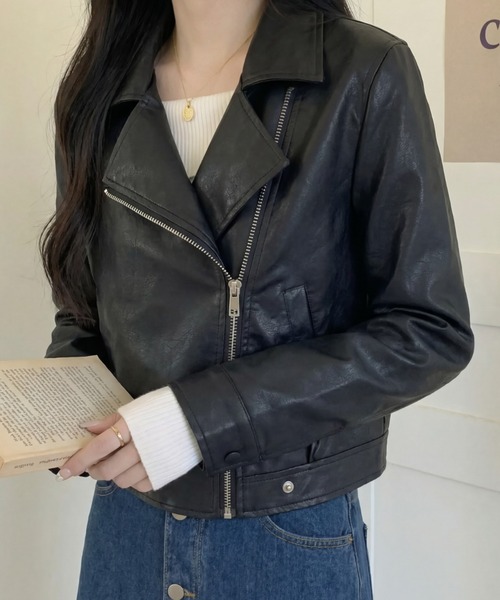 「cammie」 ライダースジャケット L ブラウン レディース_画像4
