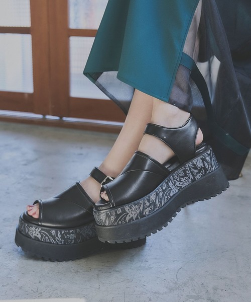 「HARE」 フラットサンダル LARGE グレー レディース_画像5