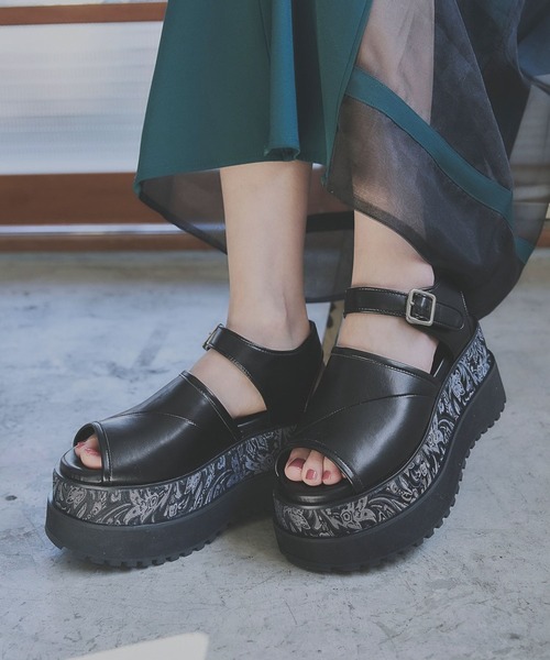 「HARE」 フラットサンダル LARGE グレー レディース_画像6