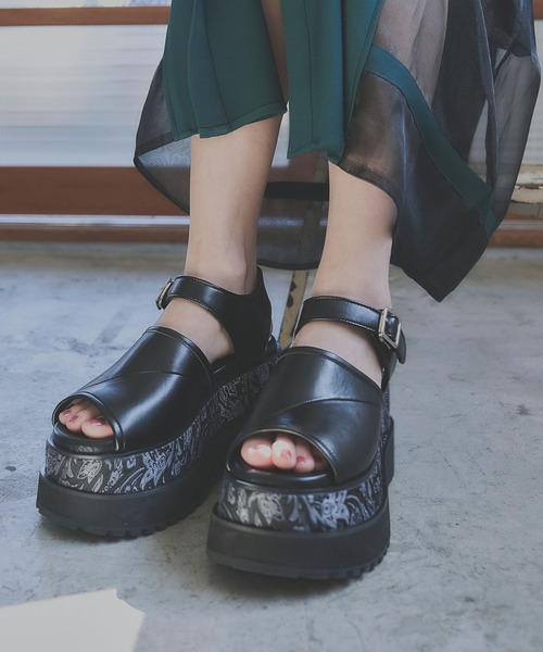 「HARE」 フラットサンダル LARGE グレー レディース_画像7