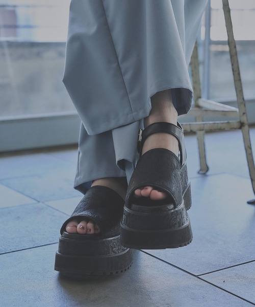 「HARE」 フラットサンダル LARGE グレー レディース_画像8