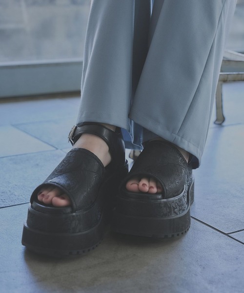 「HARE」 フラットサンダル LARGE グレー レディース_画像9
